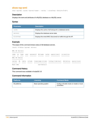 Aruba OS 6.3 Command Line Interface Reference Guide