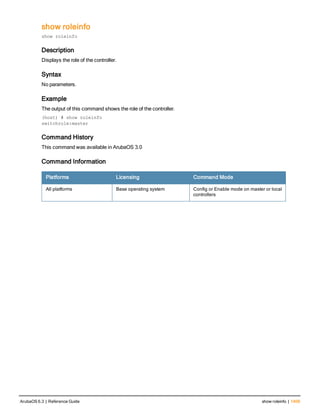 Aruba OS 6.3 Command Line Interface Reference Guide