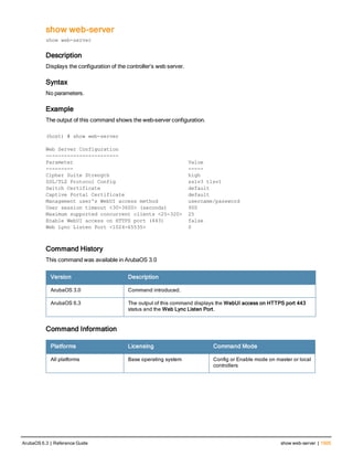 Aruba OS 6.3 Command Line Interface Reference Guide