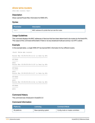 Aruba OS 6.3 Command Line Interface Reference Guide