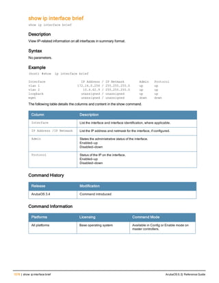 Aruba OS 6.3 Command Line Interface Reference Guide