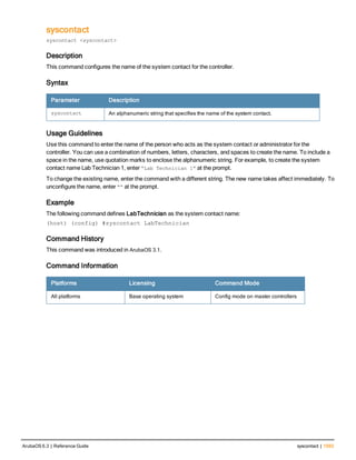 Aruba OS 6.3 Command Line Interface Reference Guide
