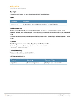 Aruba OS 6.3 Command Line Interface Reference Guide