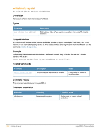 Aruba OS 6.3 Command Line Interface Reference Guide