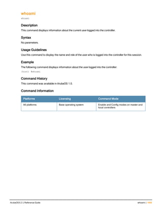 Aruba OS 6.3 Command Line Interface Reference Guide