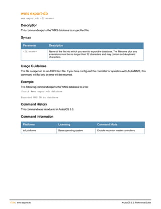 Aruba OS 6.3 Command Line Interface Reference Guide