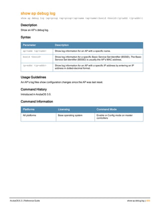 Aruba OS 6.3 Command Line Interface Reference Guide