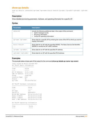 Aruba OS 6.3 Command Line Interface Reference Guide