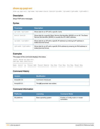 Aruba OS 6.4 Command Line Interface Reference Guide