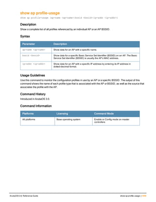 Aruba OS 6.4 Command Line Interface Reference Guide