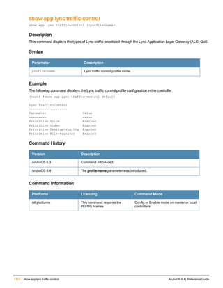 Aruba OS 6.4 Command Line Interface Reference Guide