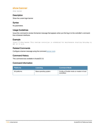 Aruba OS 6.4 Command Line Interface Reference Guide