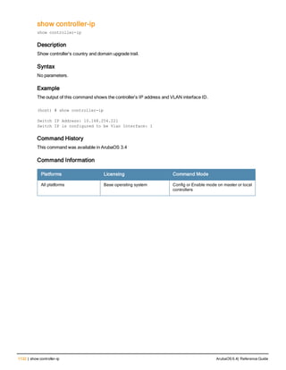 Aruba OS 6.4 Command Line Interface Reference Guide