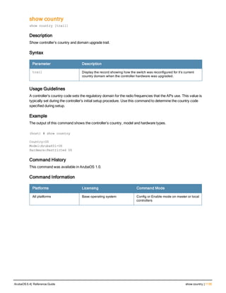 Aruba OS 6.4 Command Line Interface Reference Guide