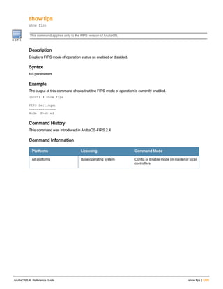 Aruba OS 6.4 Command Line Interface Reference Guide