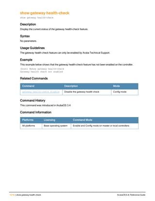 Aruba OS 6.4 Command Line Interface Reference Guide