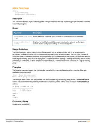 Aruba OS 6.4 Command Line Interface Reference Guide