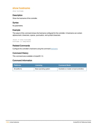 Aruba OS 6.4 Command Line Interface Reference Guide