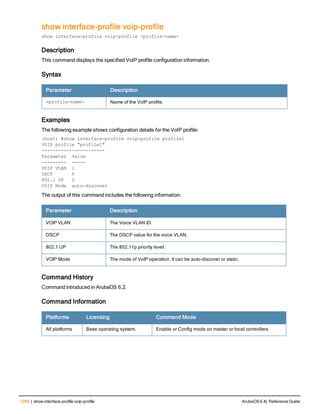 Aruba OS 6.4 Command Line Interface Reference Guide