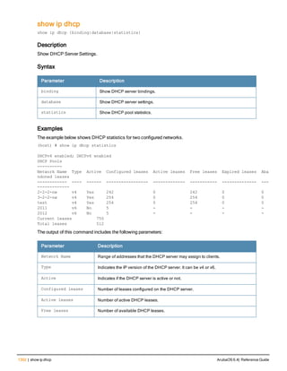 Aruba OS 6.4 Command Line Interface Reference Guide