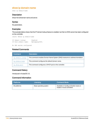 Aruba OS 6.4 Command Line Interface Reference Guide