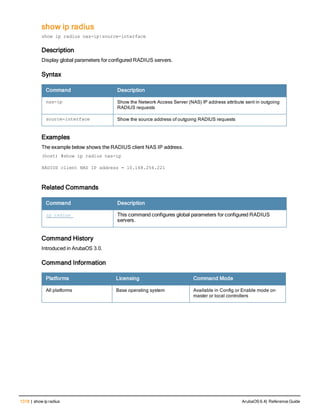 Aruba OS 6.4 Command Line Interface Reference Guide