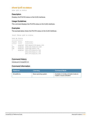 Aruba OS 6.4 Command Line Interface Reference Guide