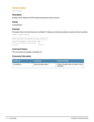 Aruba OS 6.4 Command Line Interface Reference Guide