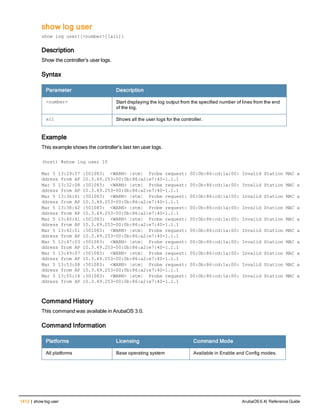 Aruba OS 6.4 Command Line Interface Reference Guide