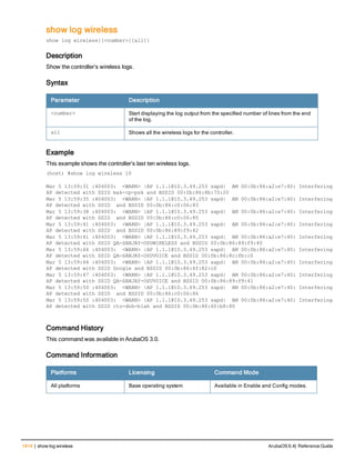 Aruba OS 6.4 Command Line Interface Reference Guide