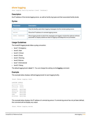 Aruba OS 6.4 Command Line Interface Reference Guide