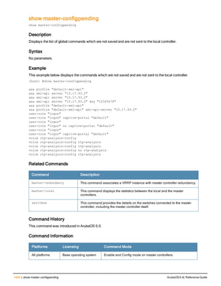 Aruba OS 6.4 Command Line Interface Reference Guide