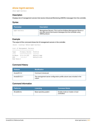 Aruba OS 6.4 Command Line Interface Reference Guide