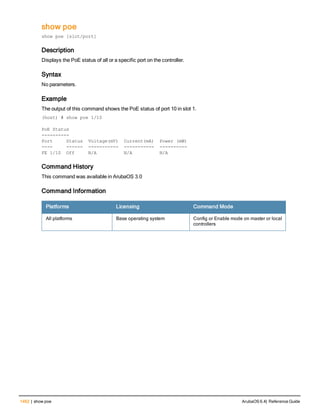 Aruba OS 6.4 Command Line Interface Reference Guide