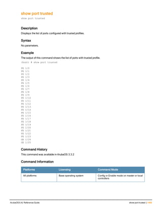 Aruba OS 6.4 Command Line Interface Reference Guide
