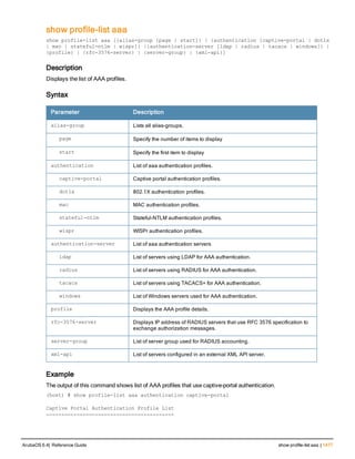 Aruba OS 6.4 Command Line Interface Reference Guide