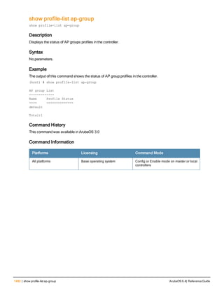 Aruba OS 6.4 Command Line Interface Reference Guide