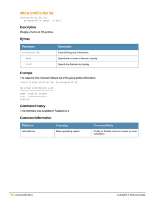 Aruba OS 6.4 Command Line Interface Reference Guide