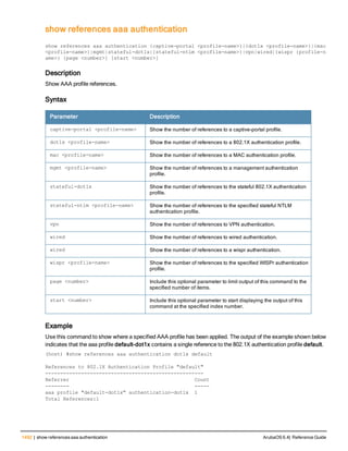 Aruba OS 6.4 Command Line Interface Reference Guide