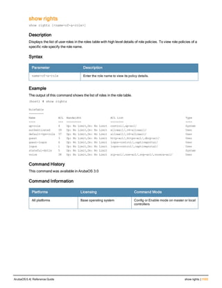 Aruba OS 6.4 Command Line Interface Reference Guide