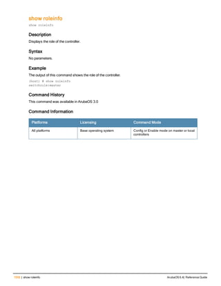 Aruba OS 6.4 Command Line Interface Reference Guide