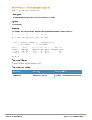 Aruba OS 6.4 Command Line Interface Reference Guide