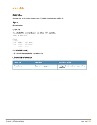 Aruba OS 6.4 Command Line Interface Reference Guide