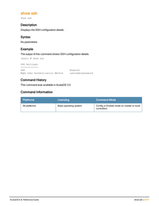 Aruba OS 6.4 Command Line Interface Reference Guide