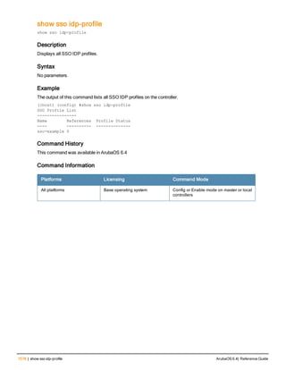 Aruba OS 6.4 Command Line Interface Reference Guide