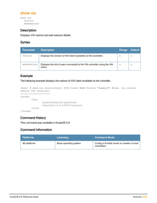 Aruba OS 6.4 Command Line Interface Reference Guide