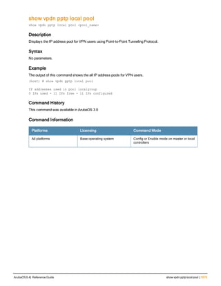 Aruba OS 6.4 Command Line Interface Reference Guide