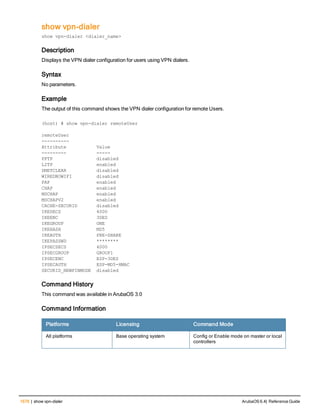 Aruba OS 6.4 Command Line Interface Reference Guide