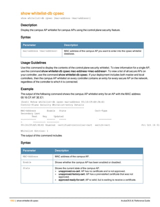 Aruba OS 6.4 Command Line Interface Reference Guide