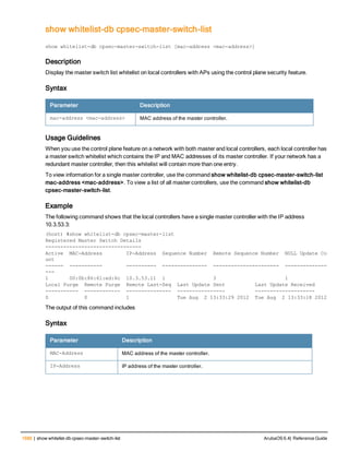 Aruba OS 6.4 Command Line Interface Reference Guide